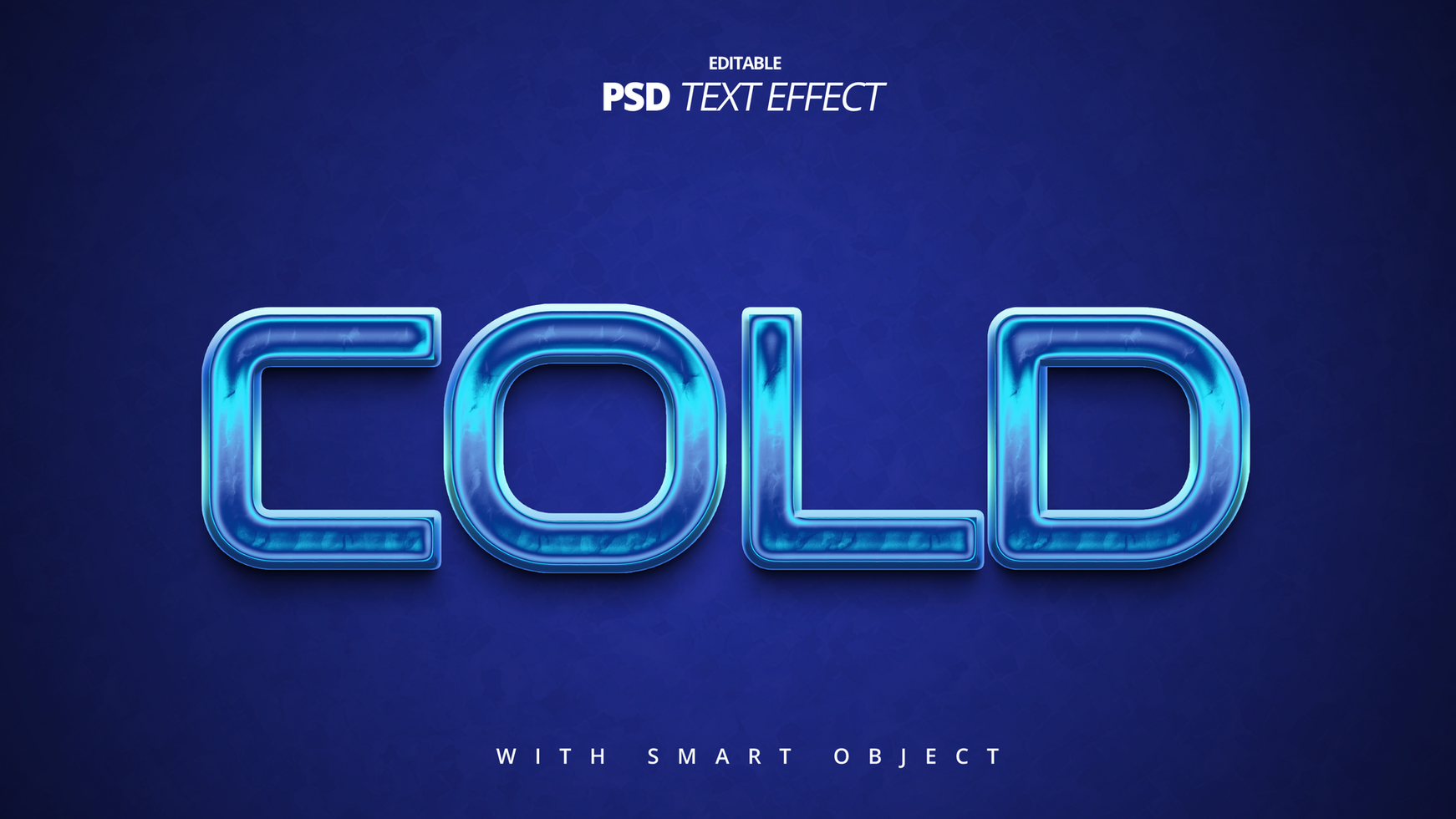 Cold blue ice text effect design psd