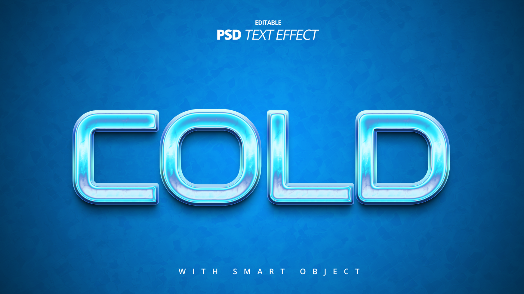 Cold shiny blue 3d text effect design psd