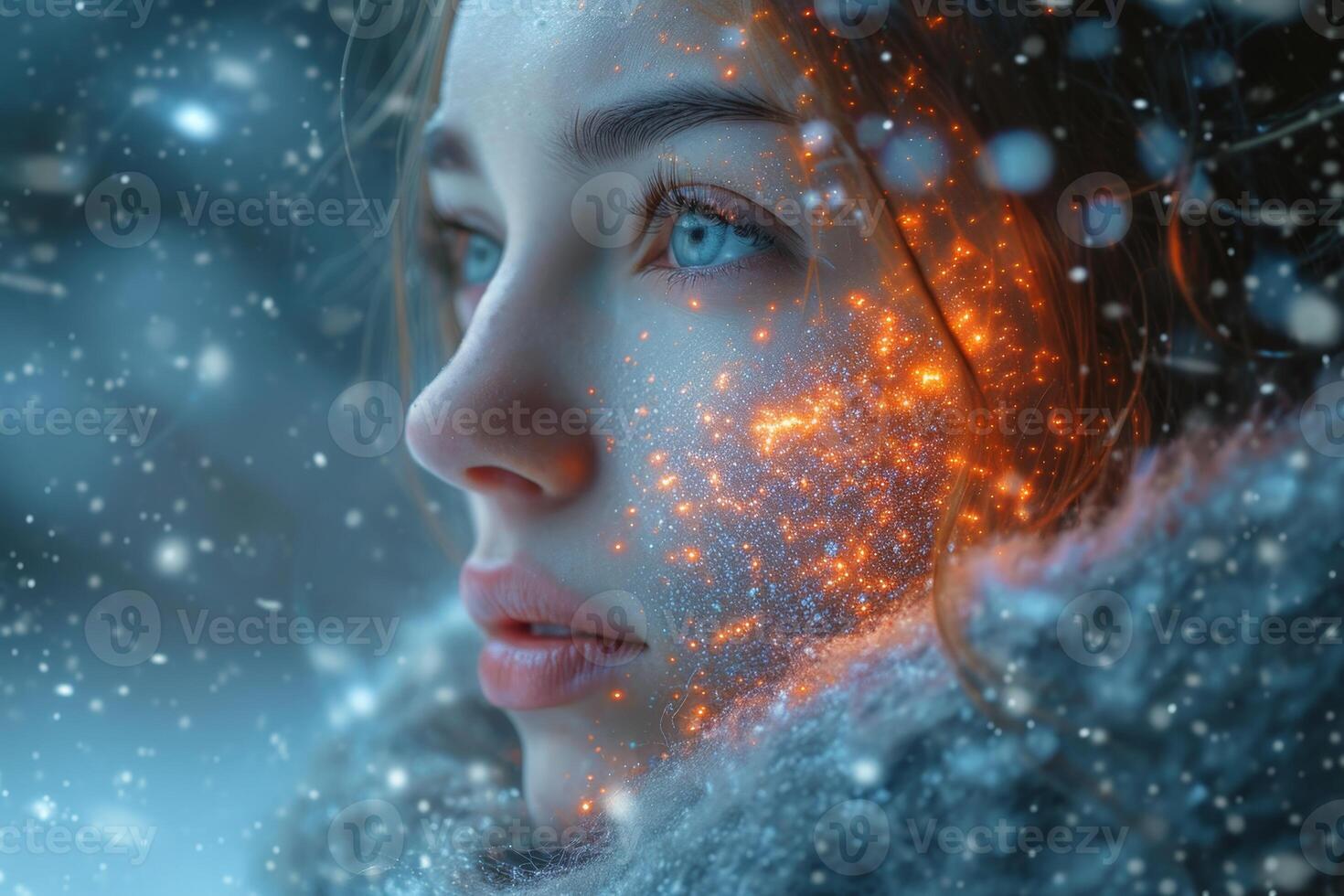 AI generated An abstract silhouette of a digital person. The concept of artificial intelligence photo