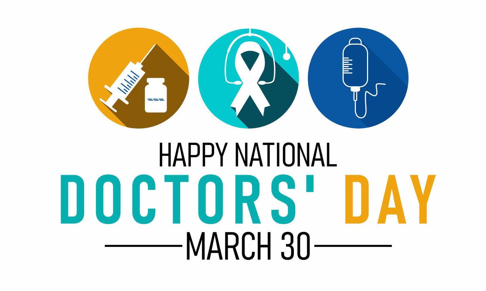 International doctors day. Greeting card, poster, flyer and Banner, background design with stethoscope. vector