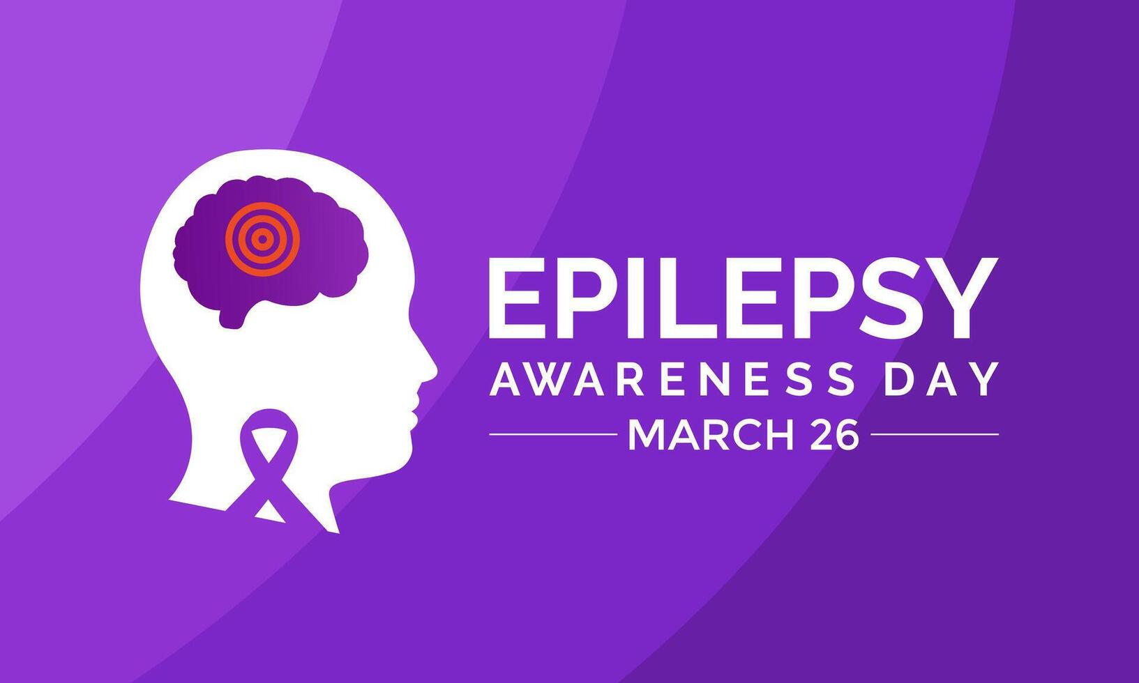 Epilepsy awareness day each year on March 26th. Greeting card, poster, flyer and Banner, background design. vector
