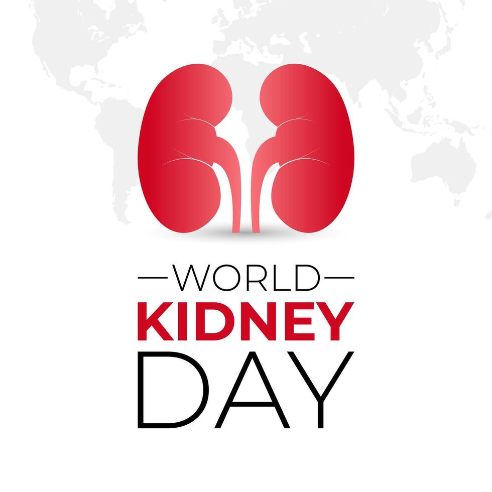 World Kidney Day. Human Kidney health concept. kidney shaped with two hand. Greeting card, poster, flyer and Banner, background design. vector