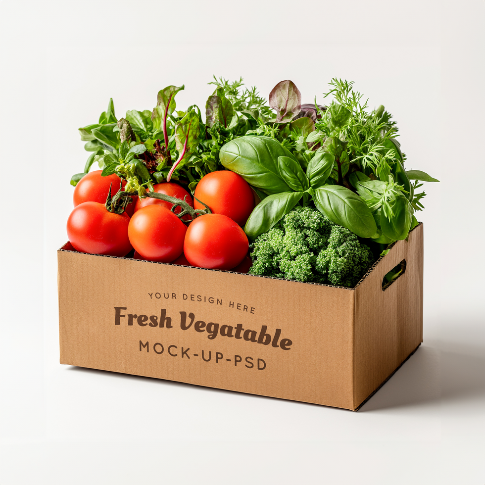 AI generated Wooden box mockup on a white background psd