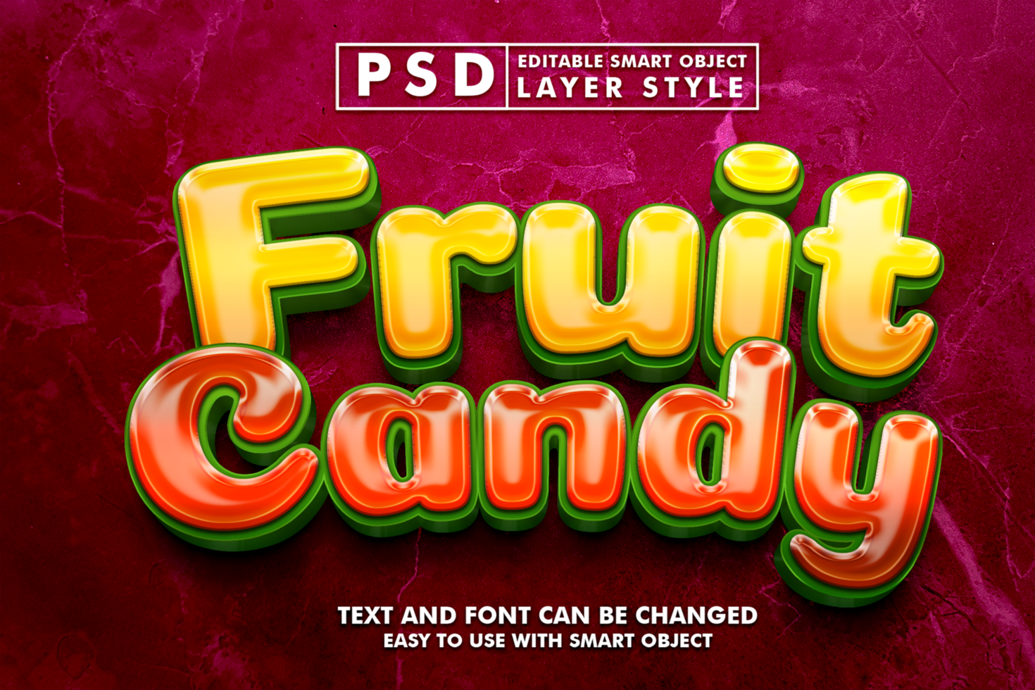 fruit bewerkbare tekst effect psd