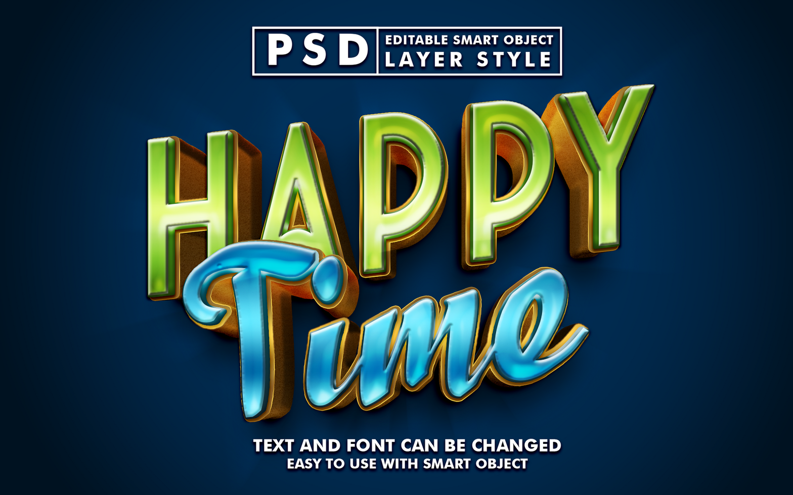 Happy Time Editable Text Effect psd