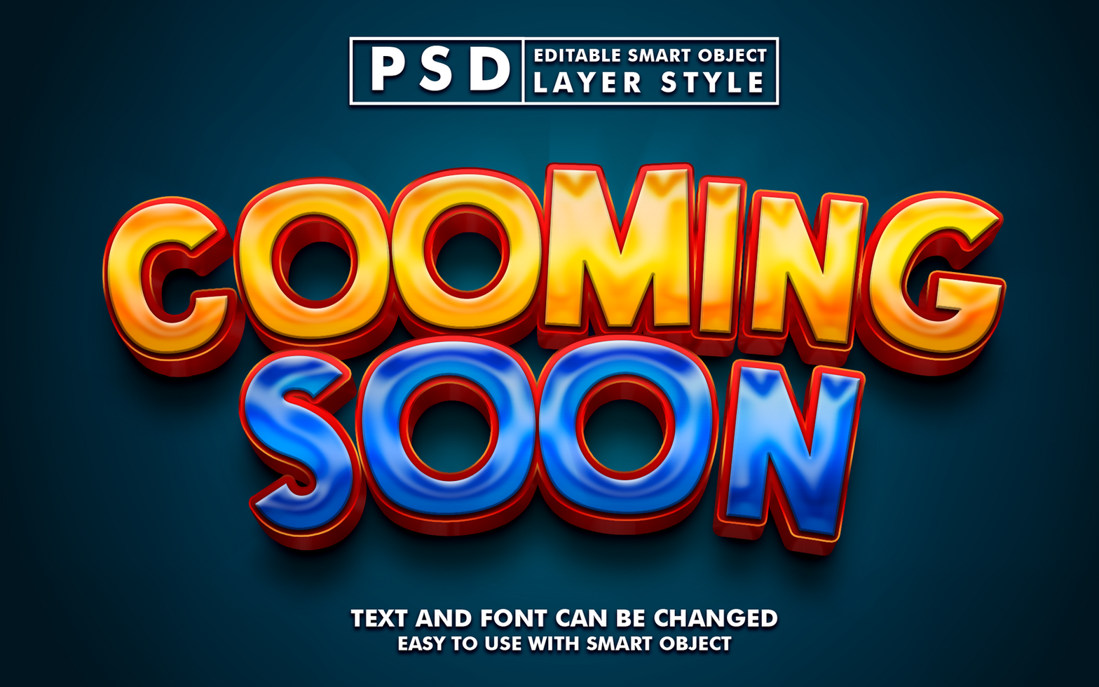 Cooming Soon Editable Text Effect psd