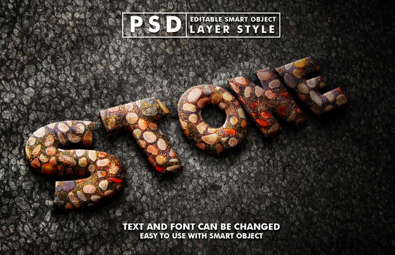 Stone Editable Text Effect psd