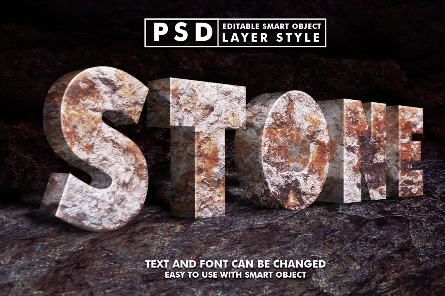 Stone Editable Text Effect psd