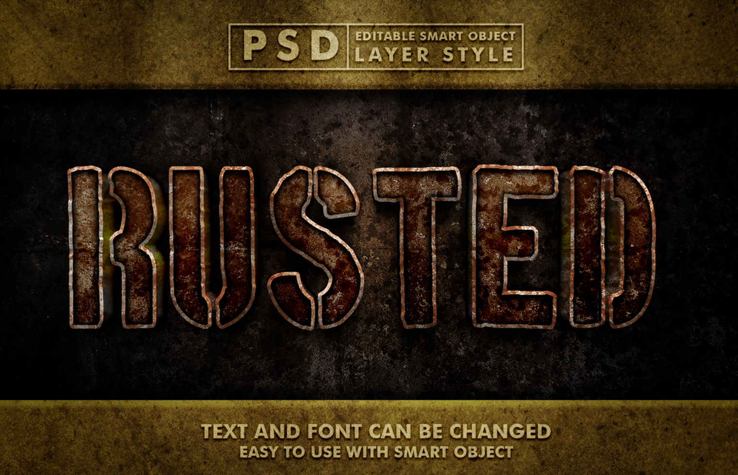 Rusted Editable Text Effect psd