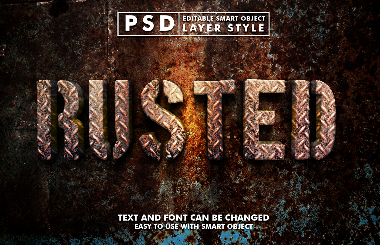 Rusted Editable Text Effect psd