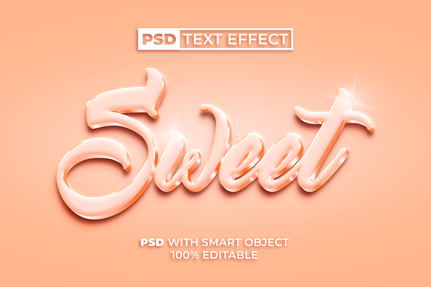 Sweet Text Effect Shiny Style Color Of The Year 2024 psd