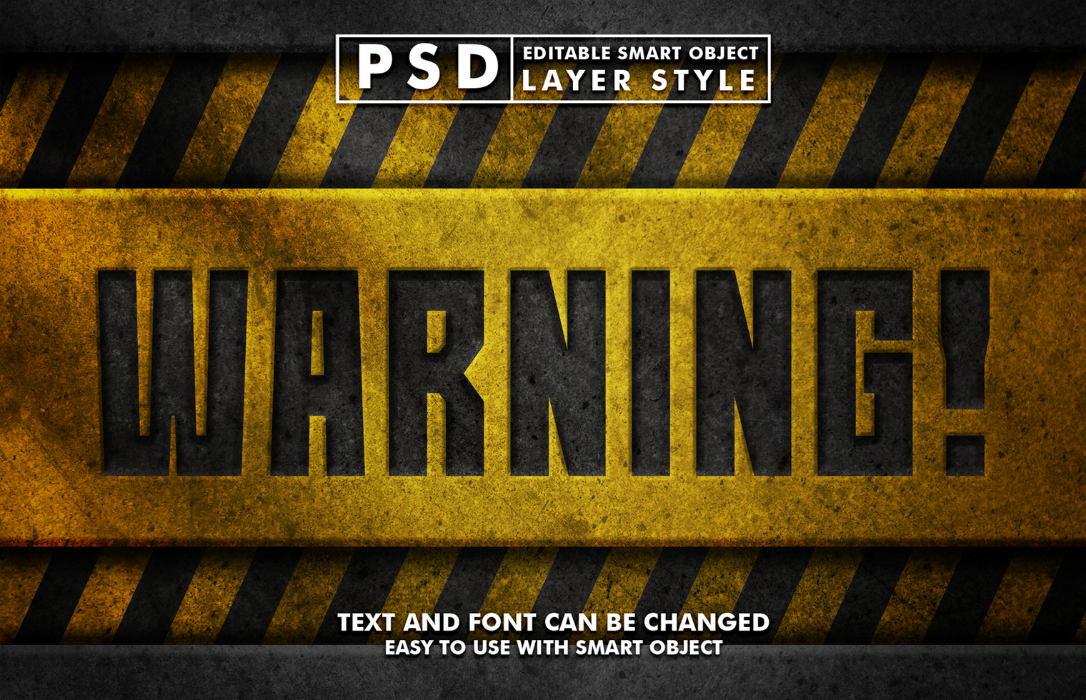 Warning Editable Text Effect psd