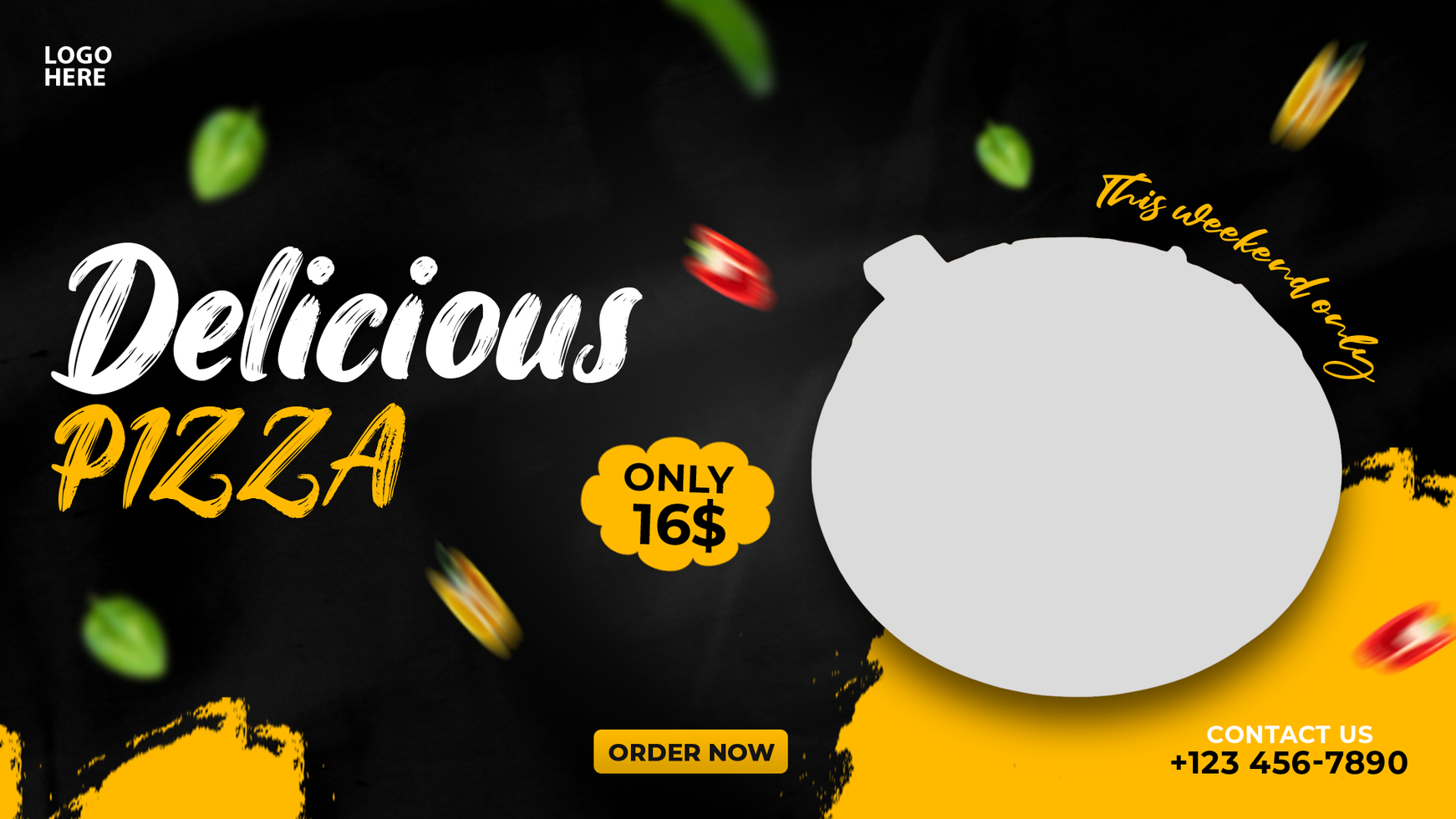 Pizza and food menu social media web banner design psd
