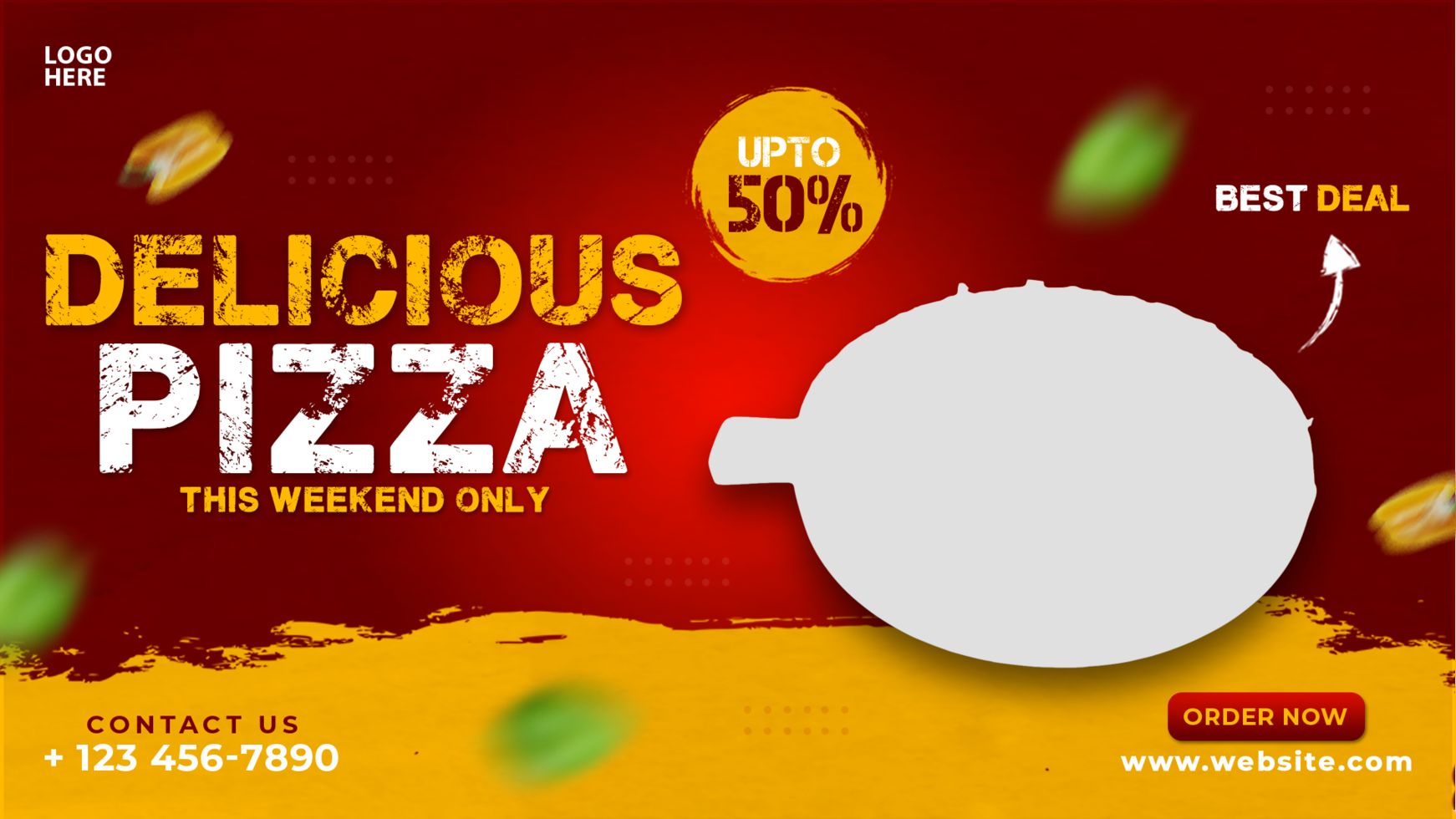 Pizza and food menu social media web banner design psd