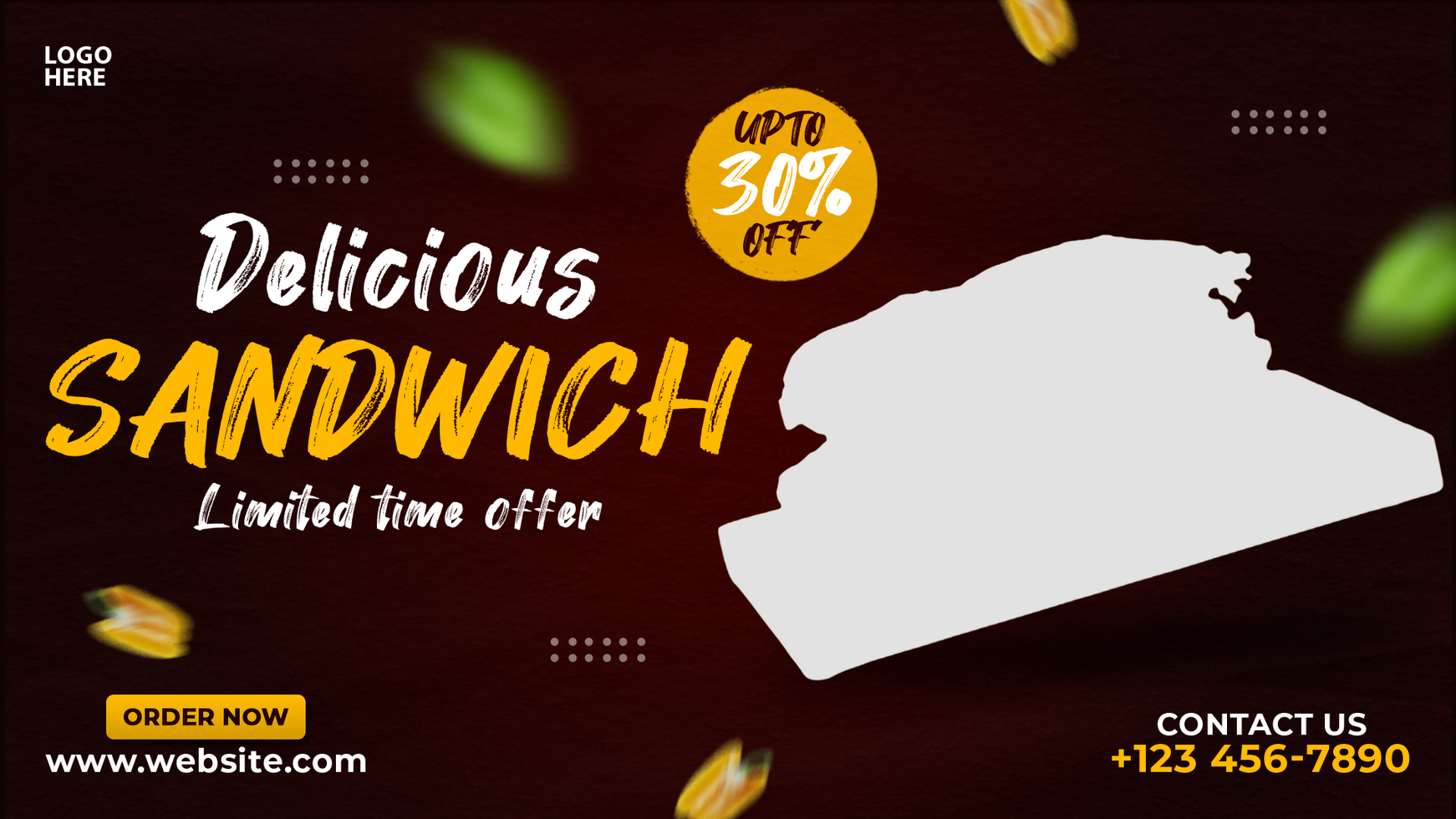 Food menu web banner design psd