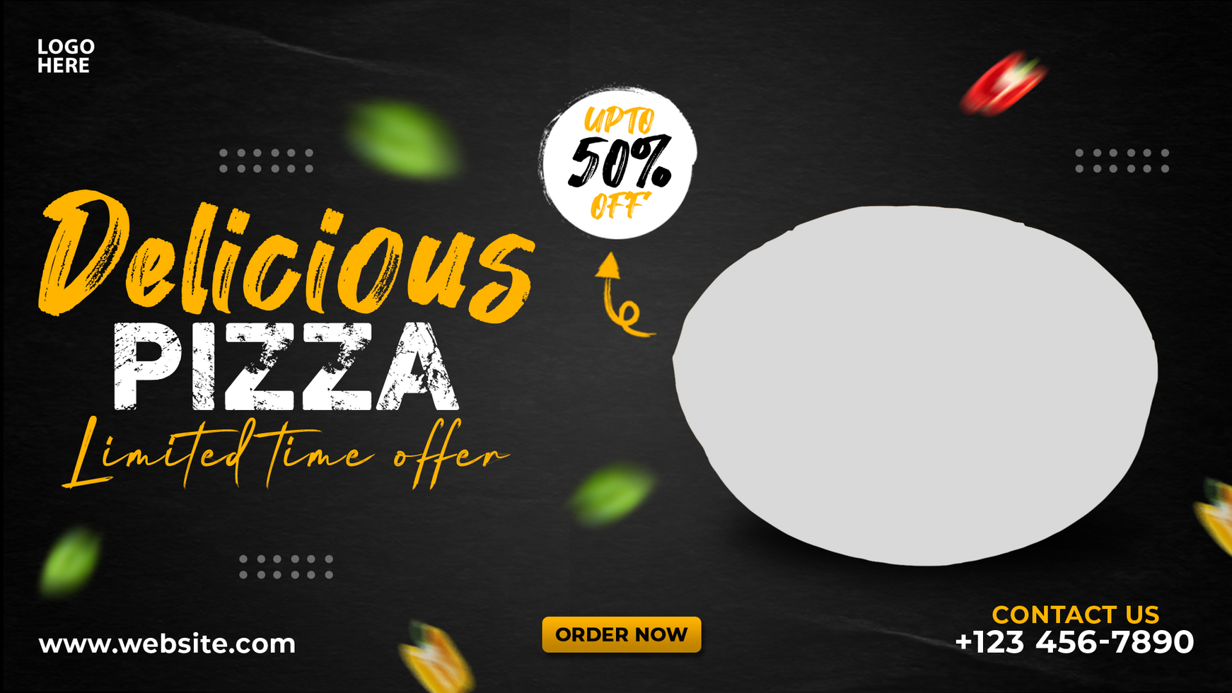 Pizza and food menu social media web banner design psd