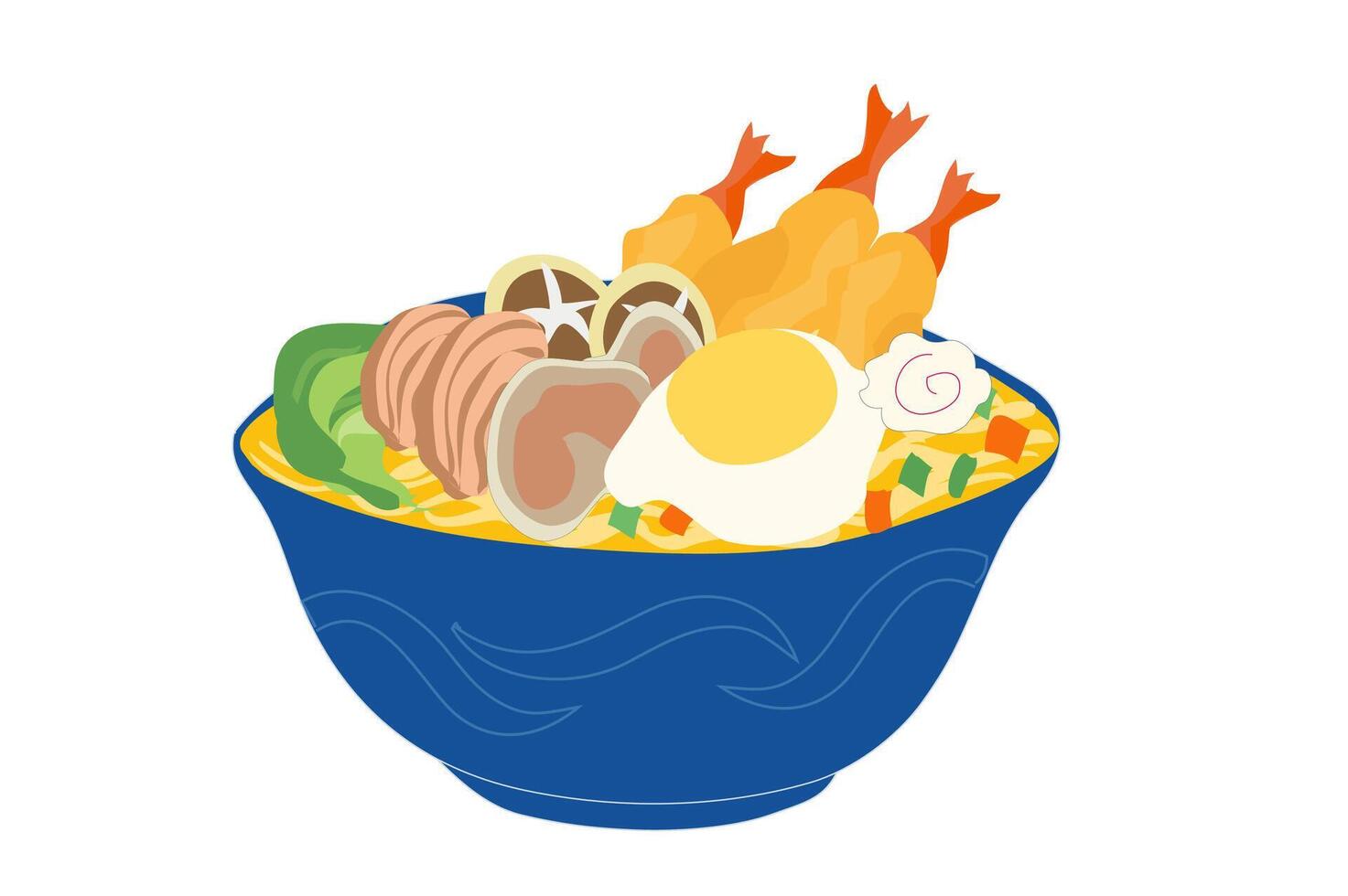 Japanese noodle bowl on png background vector