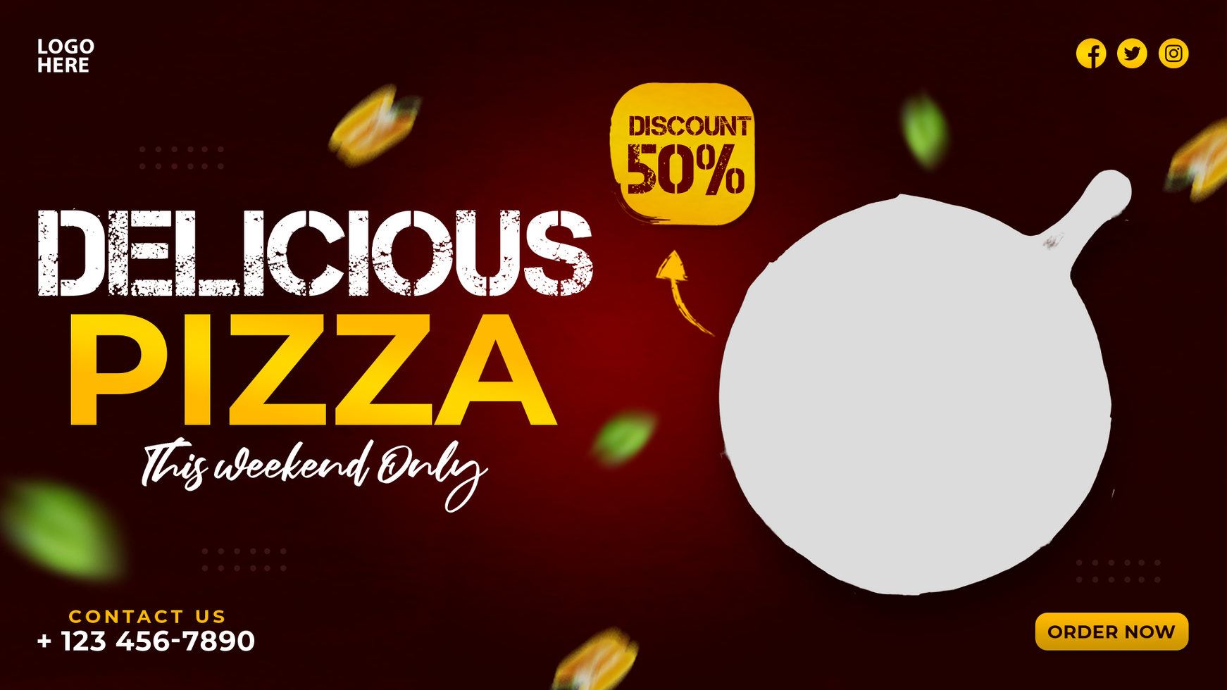 Pizza and food menu social media web banner design psd