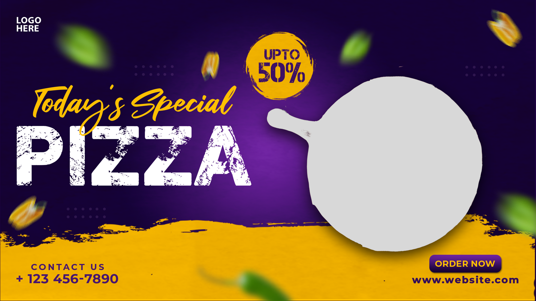 Pizza and food menu social media web banner design psd