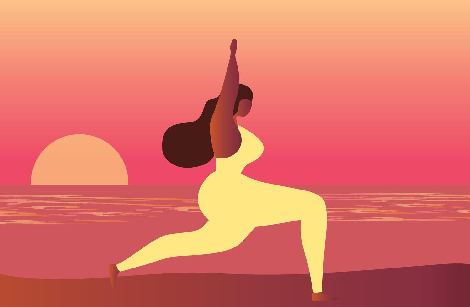 yoga mujer actitud vector ilustración