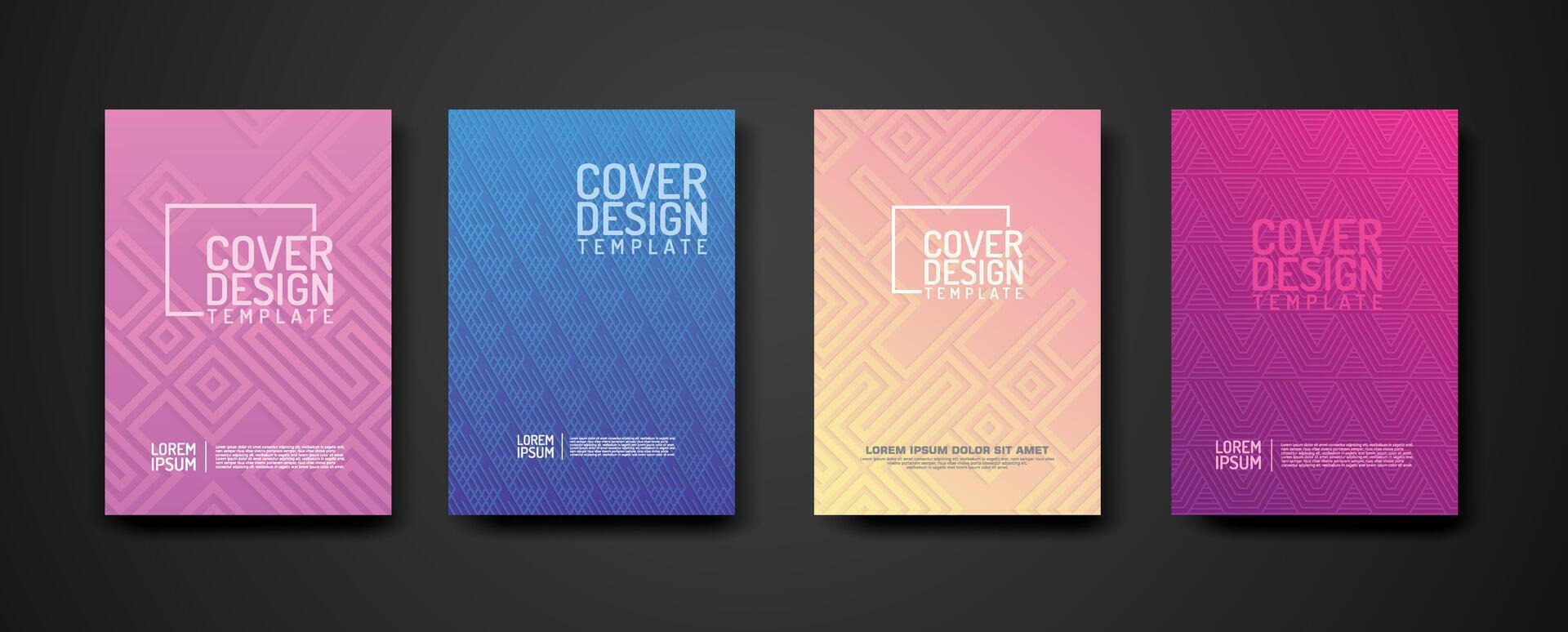 set cover Design template  with geometric lines textured pattern background and dynamic gradation color vector