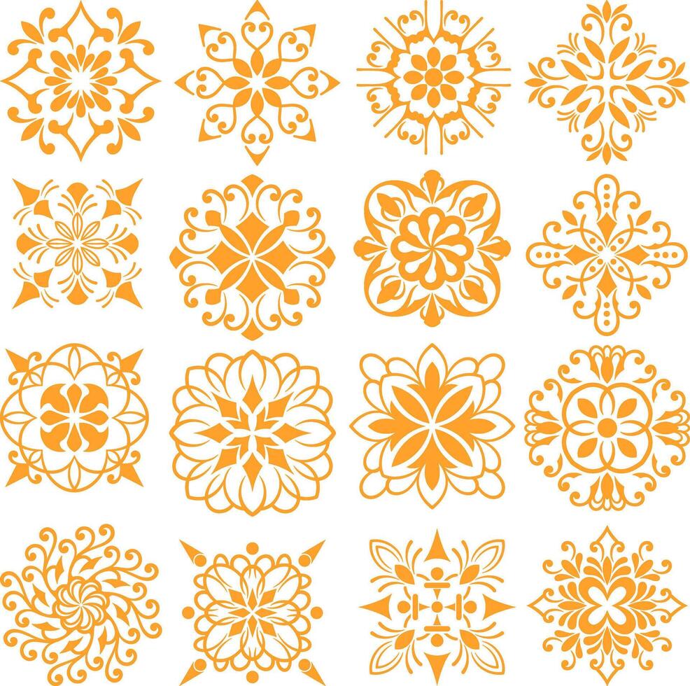 Set ornament pattern illustration vector