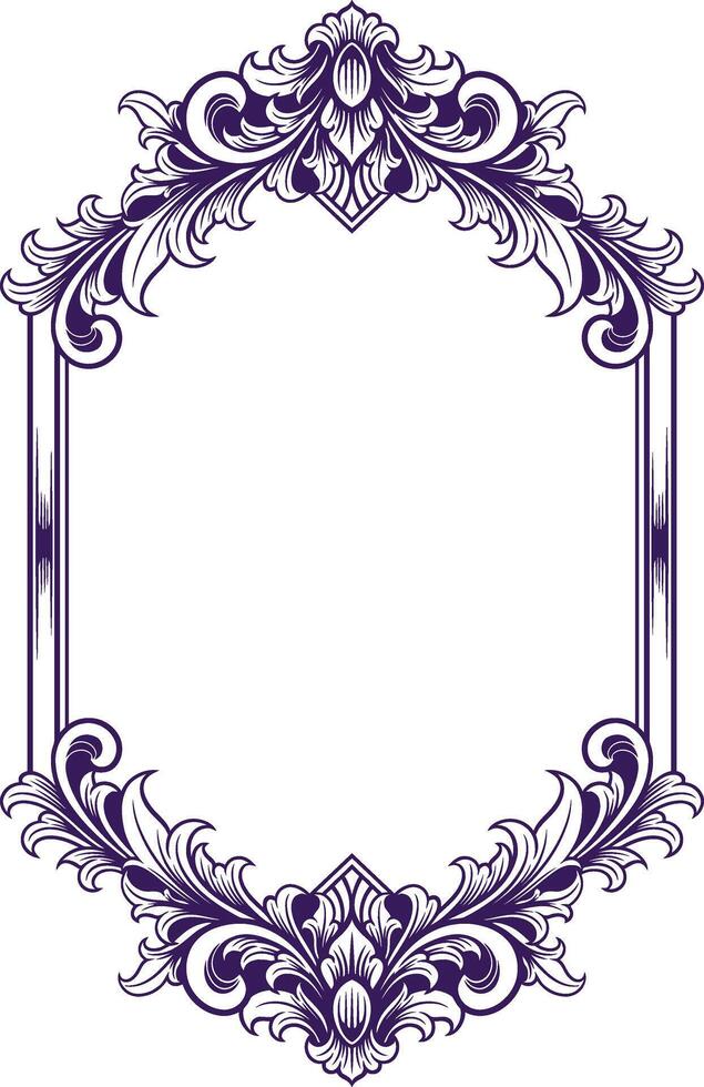 Classic vintage ornament frame vector