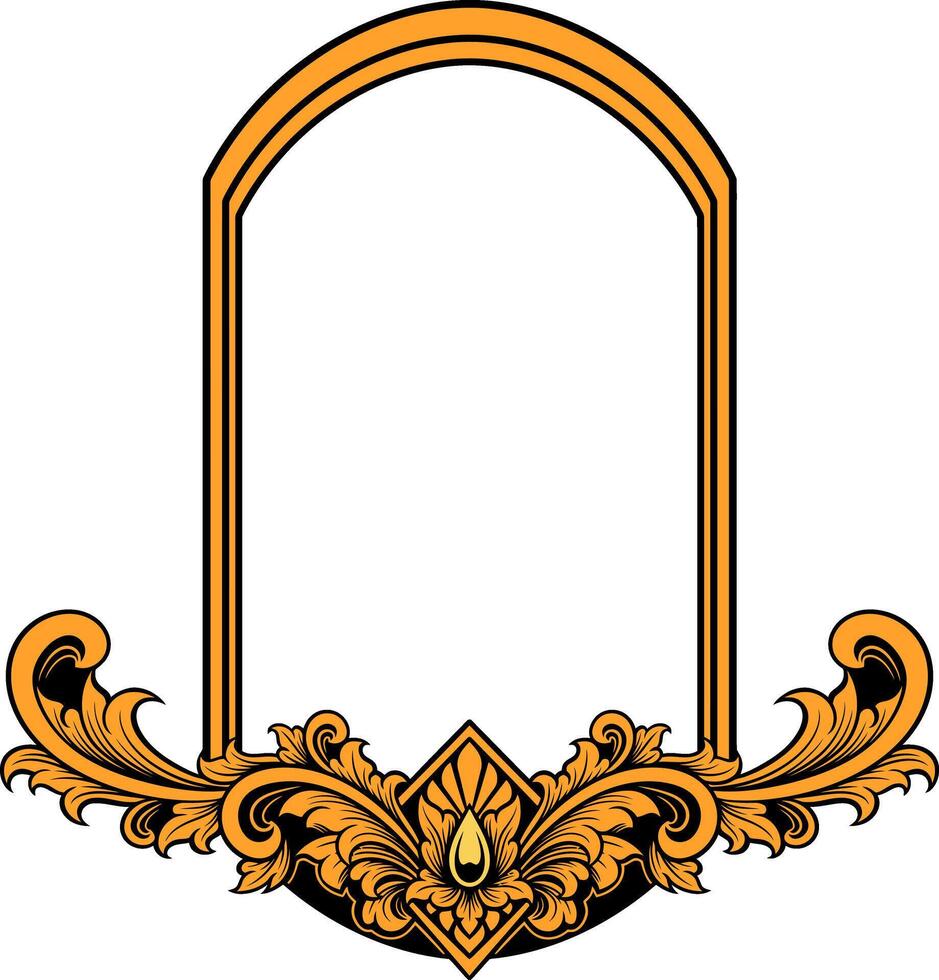 Classic vintage ornament frame vector