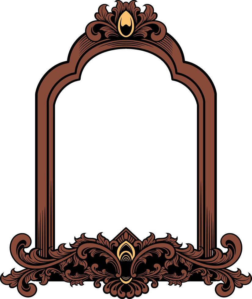 Classic vintage ornament frame vector