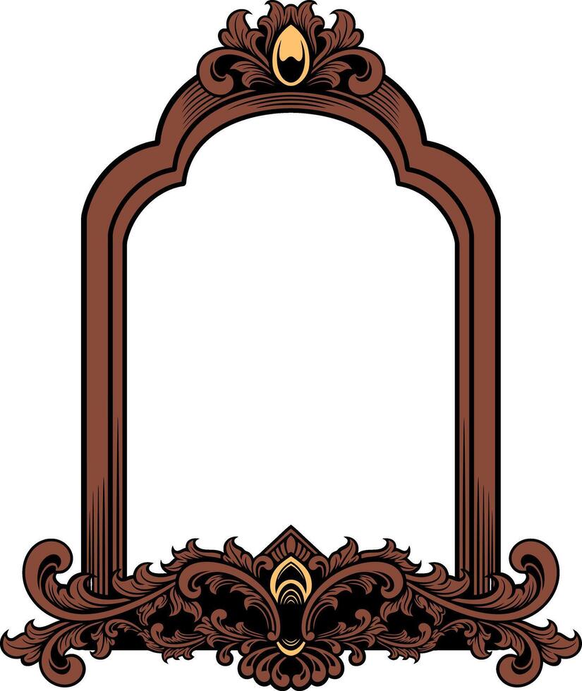 Classic vintage ornament frame vector