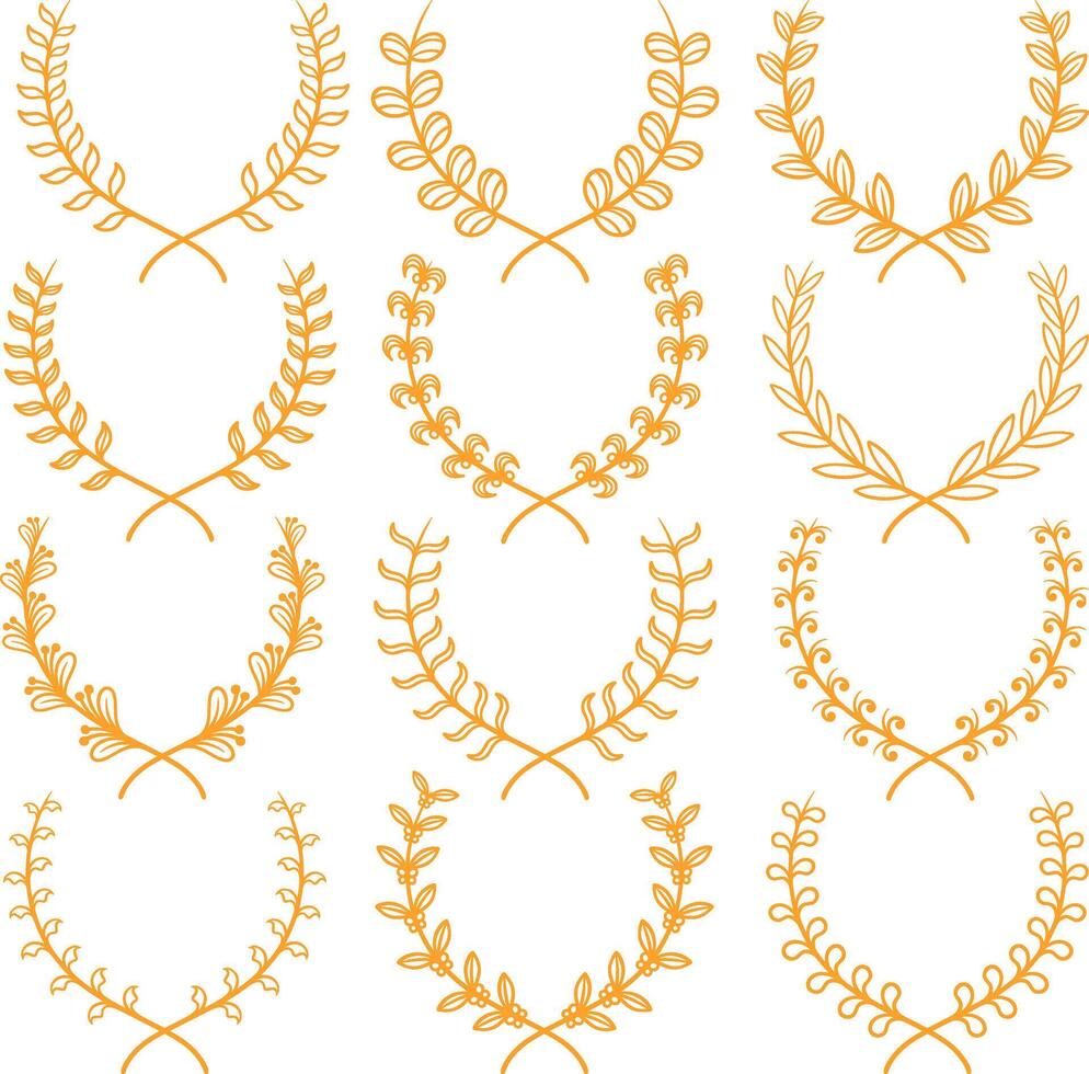 Set floral wreaths vector