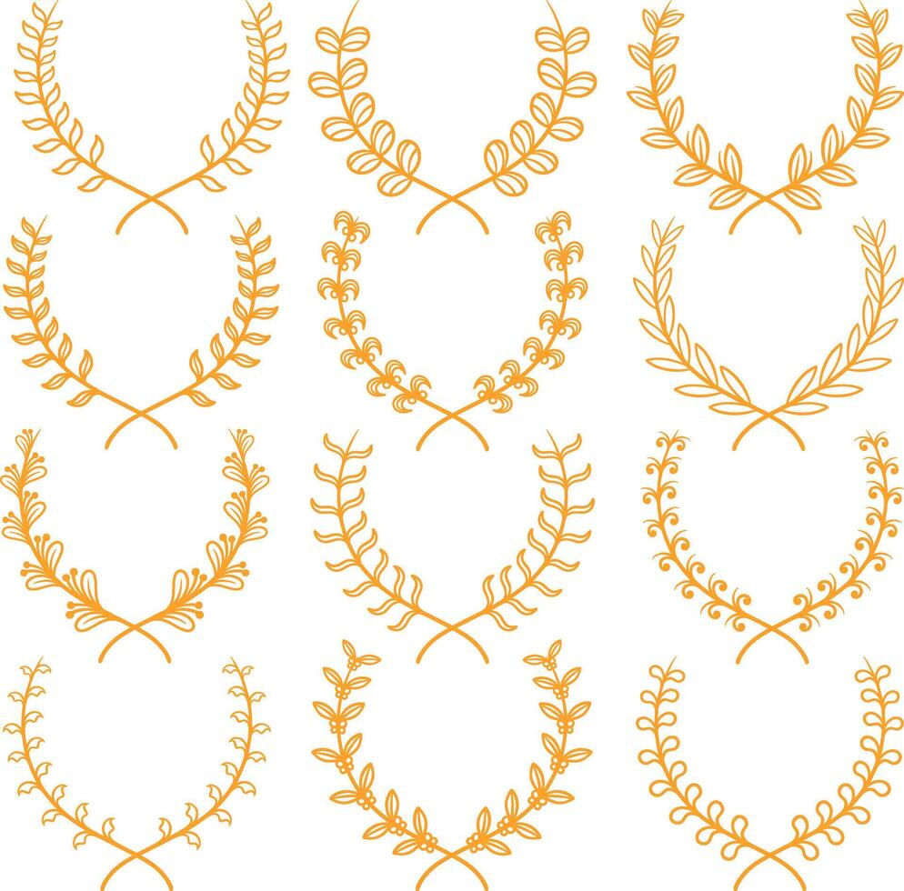 Set floral wreaths vector