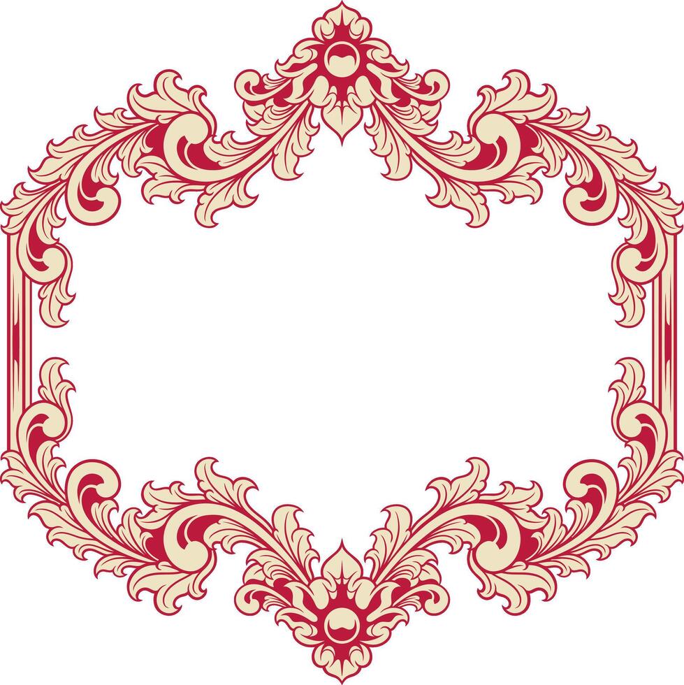Vintage ornament frame for wedding vector