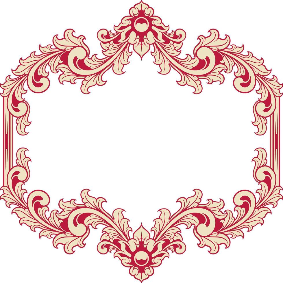 Vintage ornament frame for wedding vector