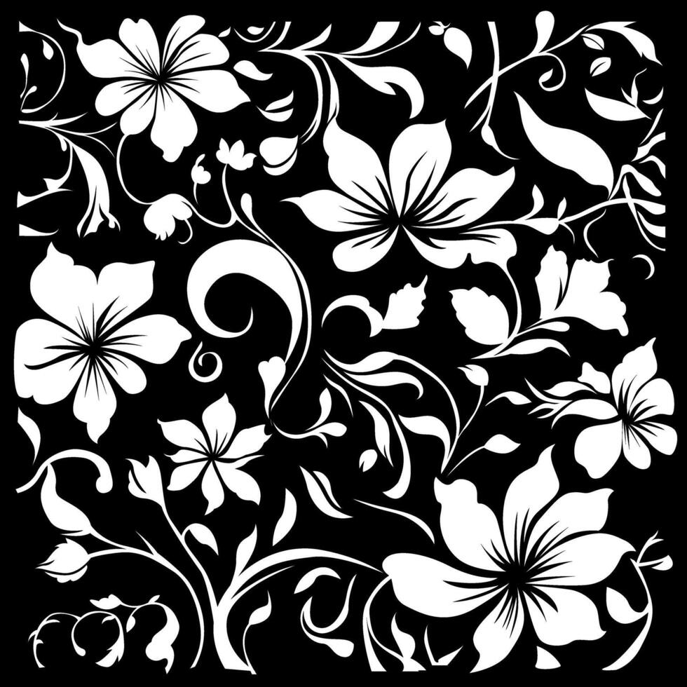 arabesco textura con flores, vector silueta diseño para interior decoración