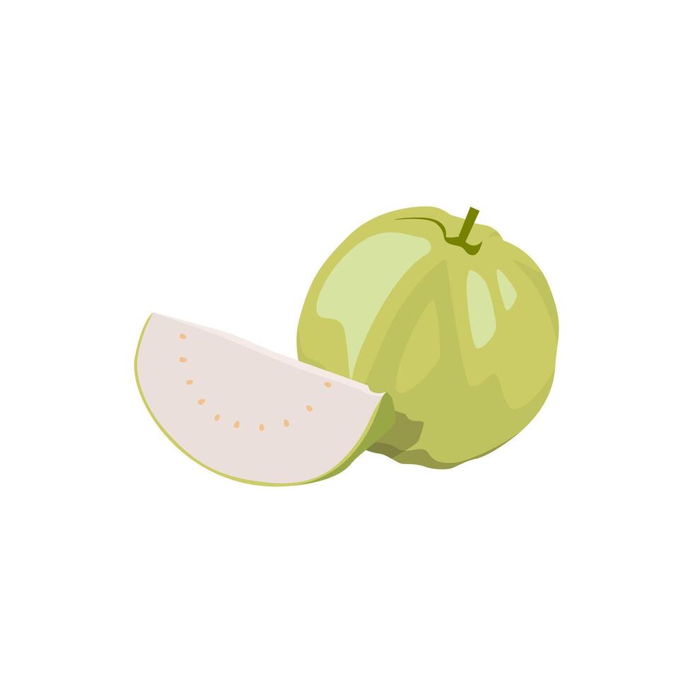 Fresh guava fruit for healthy lifestyle in white background. Free vector