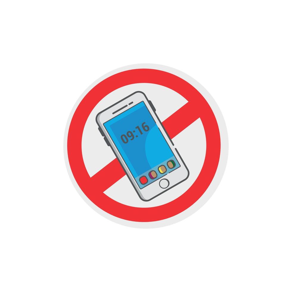 vector illustration of the design concept of prohibited use of the telephone.