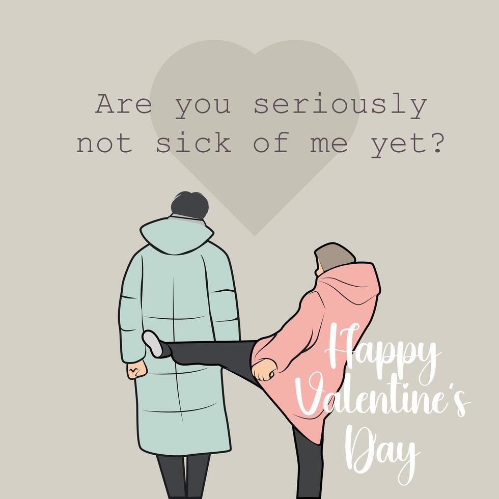 Broken Couple Valentine's Day Social Media Post Template vector