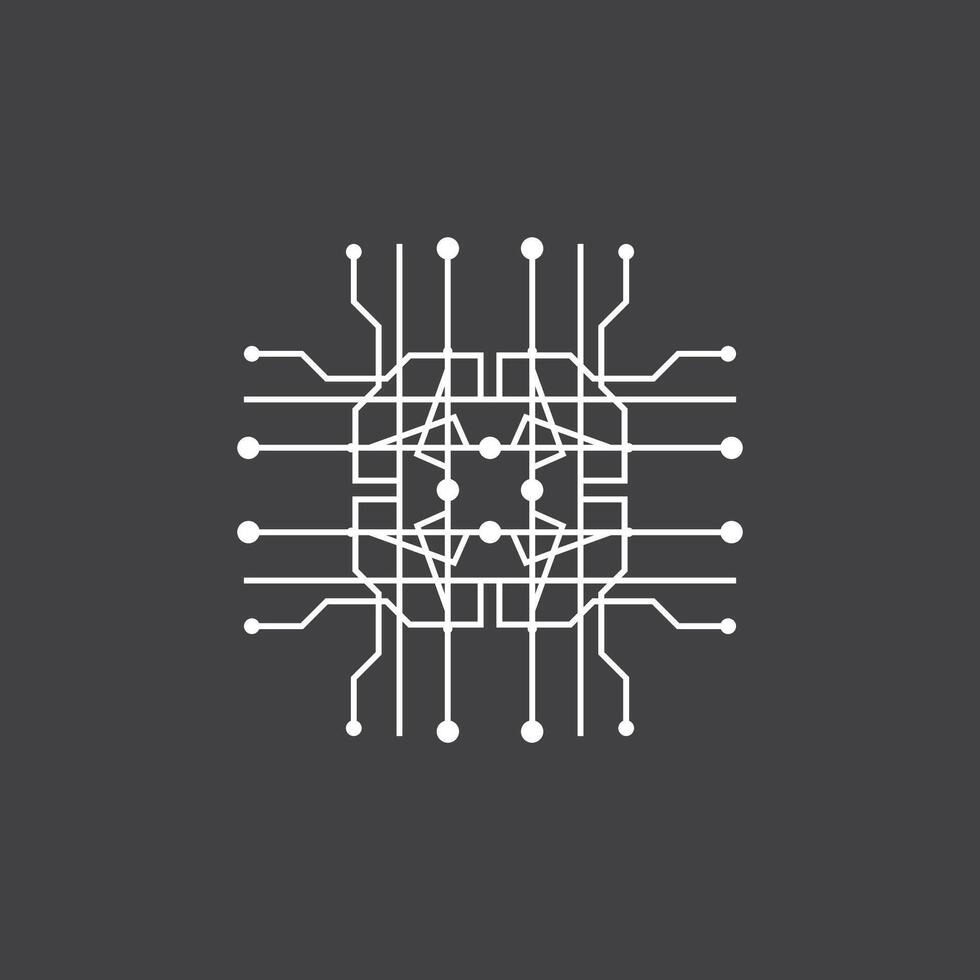 Circuit  Cable Technology Logo Vector Template Illustration