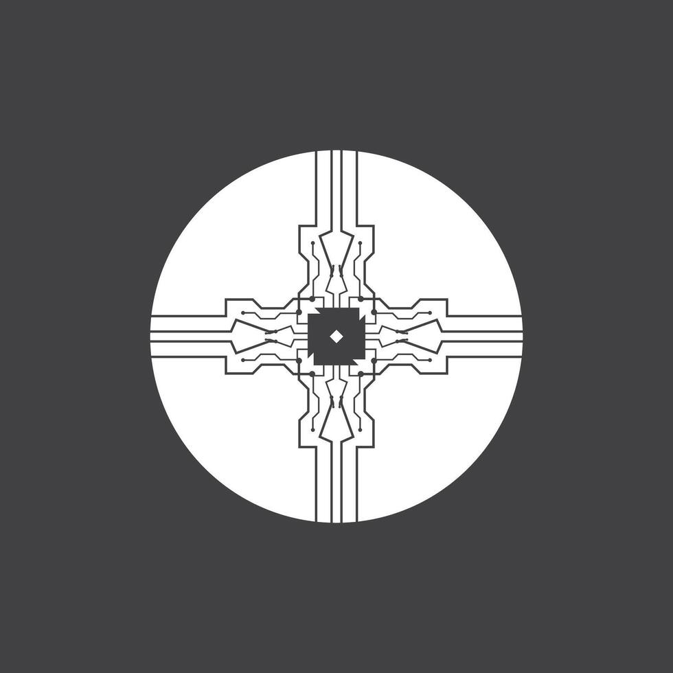 Circuit  Cable Technology Logo Vector Template Illustration