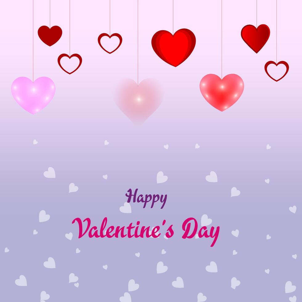 Happy Valentines Day concept for greeting card, celebration, ads, branding, cover, label, sales. Valentine's Day Minimal Heart Design Card. vector