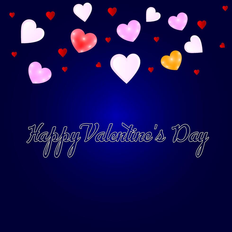 Happy Valentines Day, valentine's day concept for greeting card, celebration, ads, branding, cover, label, sales. Valentine's Day Minimal Heart Design Card. vector
