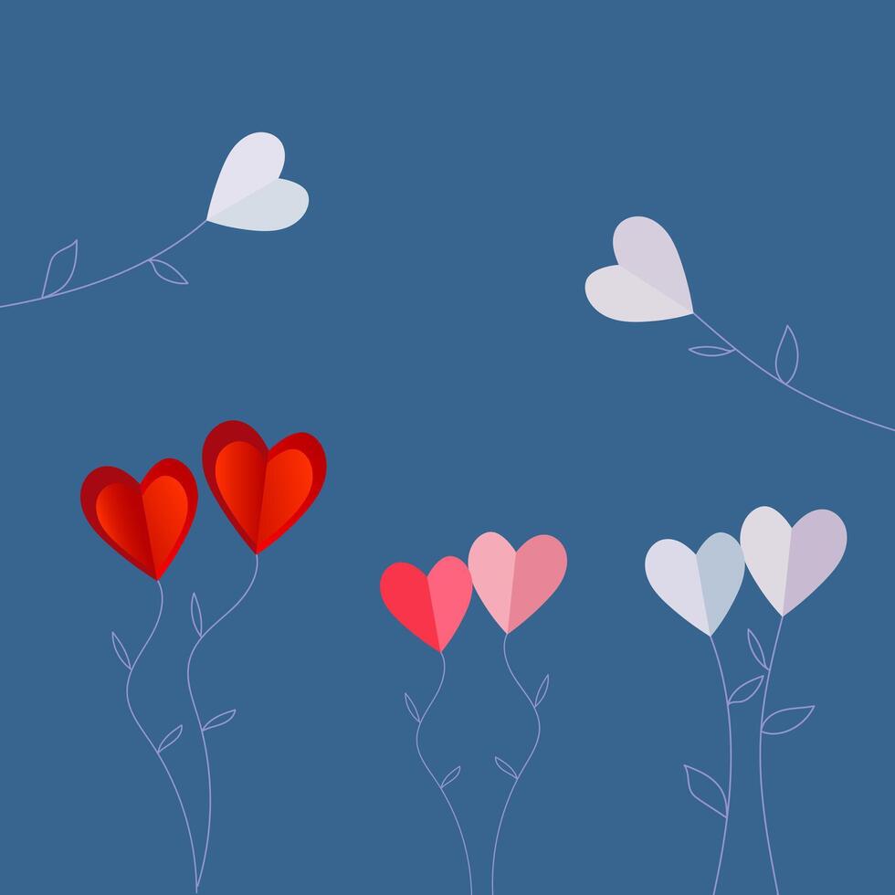 Happy Valentines Day concept for greeting card, celebration, ads, branding, cover, label, sales. Valentine's Day Minimal Heart Design Card. vector