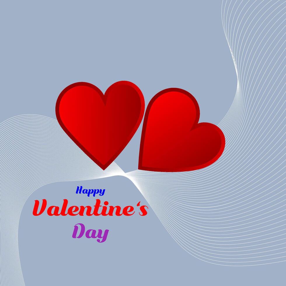 Happy Valentines Day, valentine's day concept for greeting card, celebration, ads, branding, cover, label, sales. Valentine's Day Minimal Heart Design Card. vector