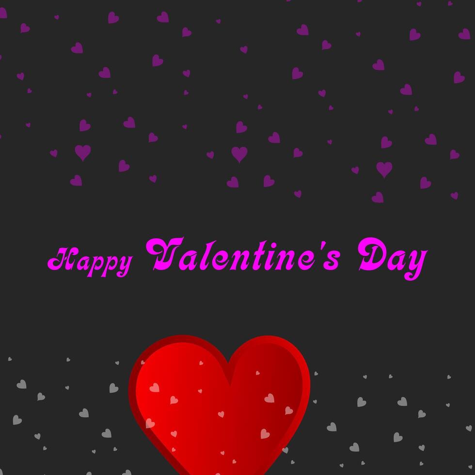 Happy Valentines Day concept for greeting card, celebration, ads, branding, cover, label, sales. Valentine's Day Minimal Heart Design Card. vector