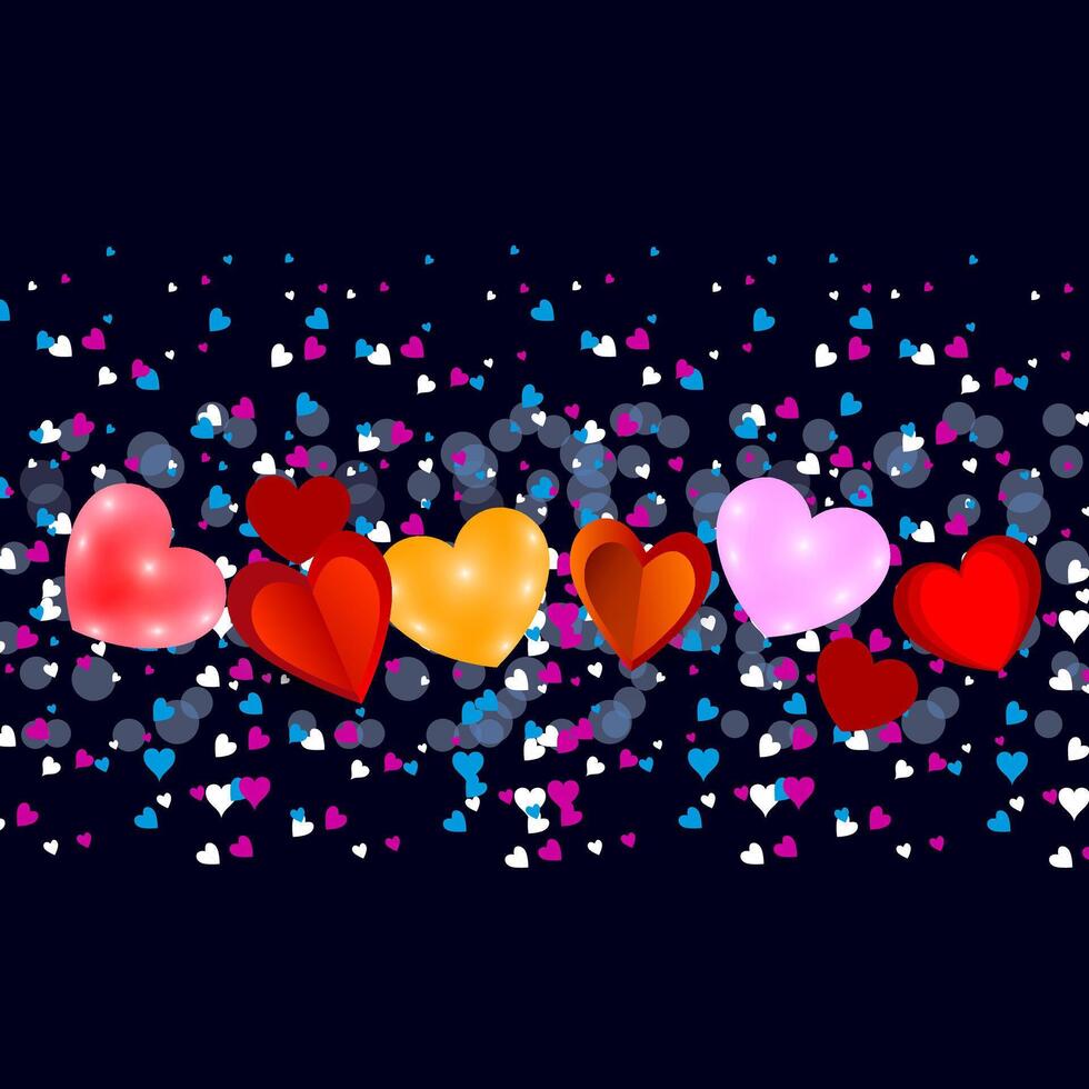 Happy Valentines Day concept for greeting card, celebration, ads, branding, cover, label, sales. Valentine's Day Minimal Heart Design Card. vector