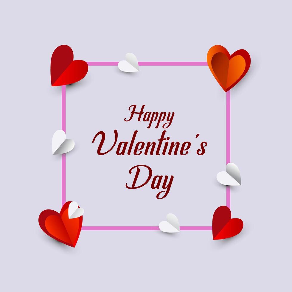 contento san valentin día concepto para saludo tarjeta, celebracion, anuncios, marca, cubrir, etiqueta, ventas. San Valentín día mínimo corazón diseño tarjeta. vector