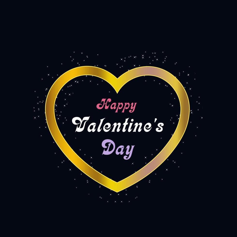 Happy Valentines Day concept for greeting card, celebration, ads, branding, cover, label, sales. Valentine's Day Minimal Heart Design Card. vector