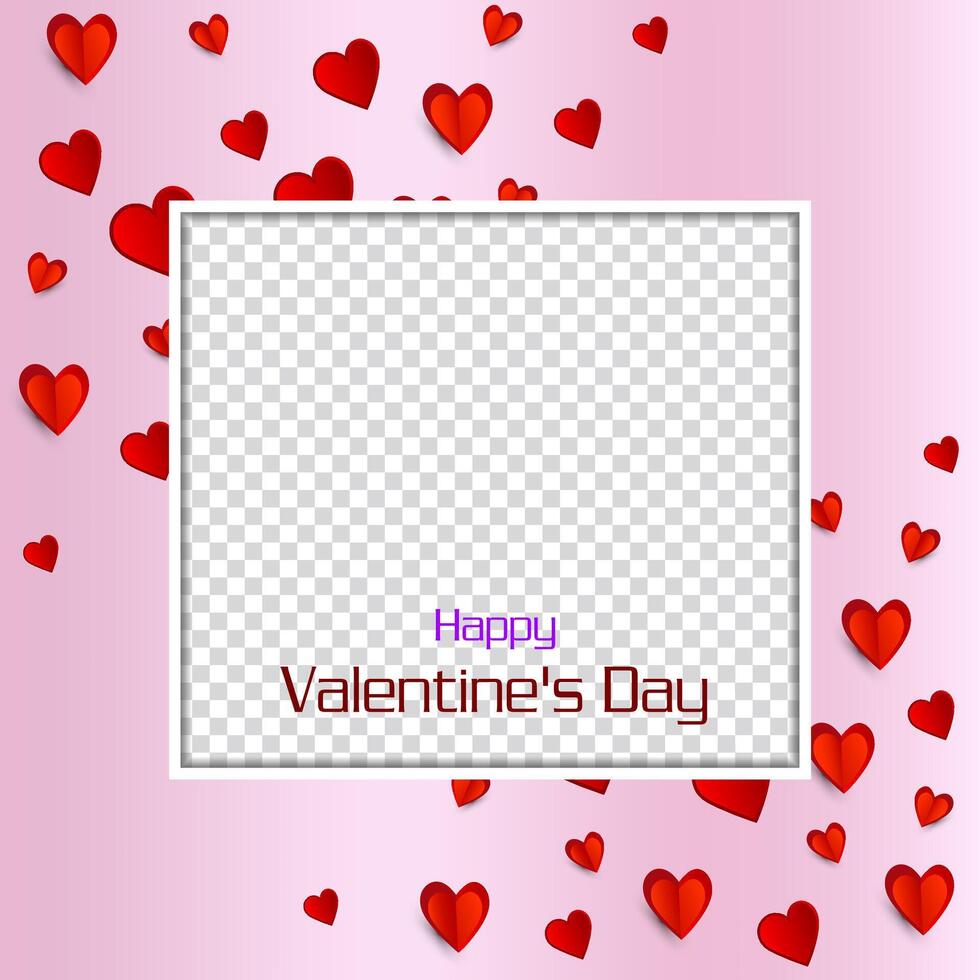Happy Valentines Day concept for greeting card, celebration, ads, branding, cover, label, sales. Valentine's Day Minimal Heart Design Card. vector