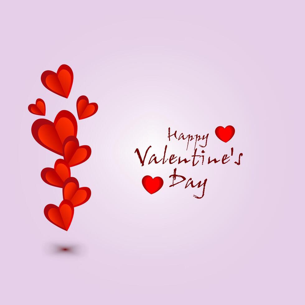 Happy Valentines Day concept for greeting card, celebration, ads, branding, cover, label, sales. Valentine's Day Minimal Heart Design Card. vector